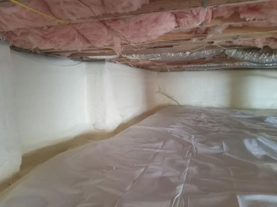 Crawl space encapsulation with closed-cell spray foam for Attic Insulation in Somers